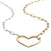 Sterling silver mega love heart necklace