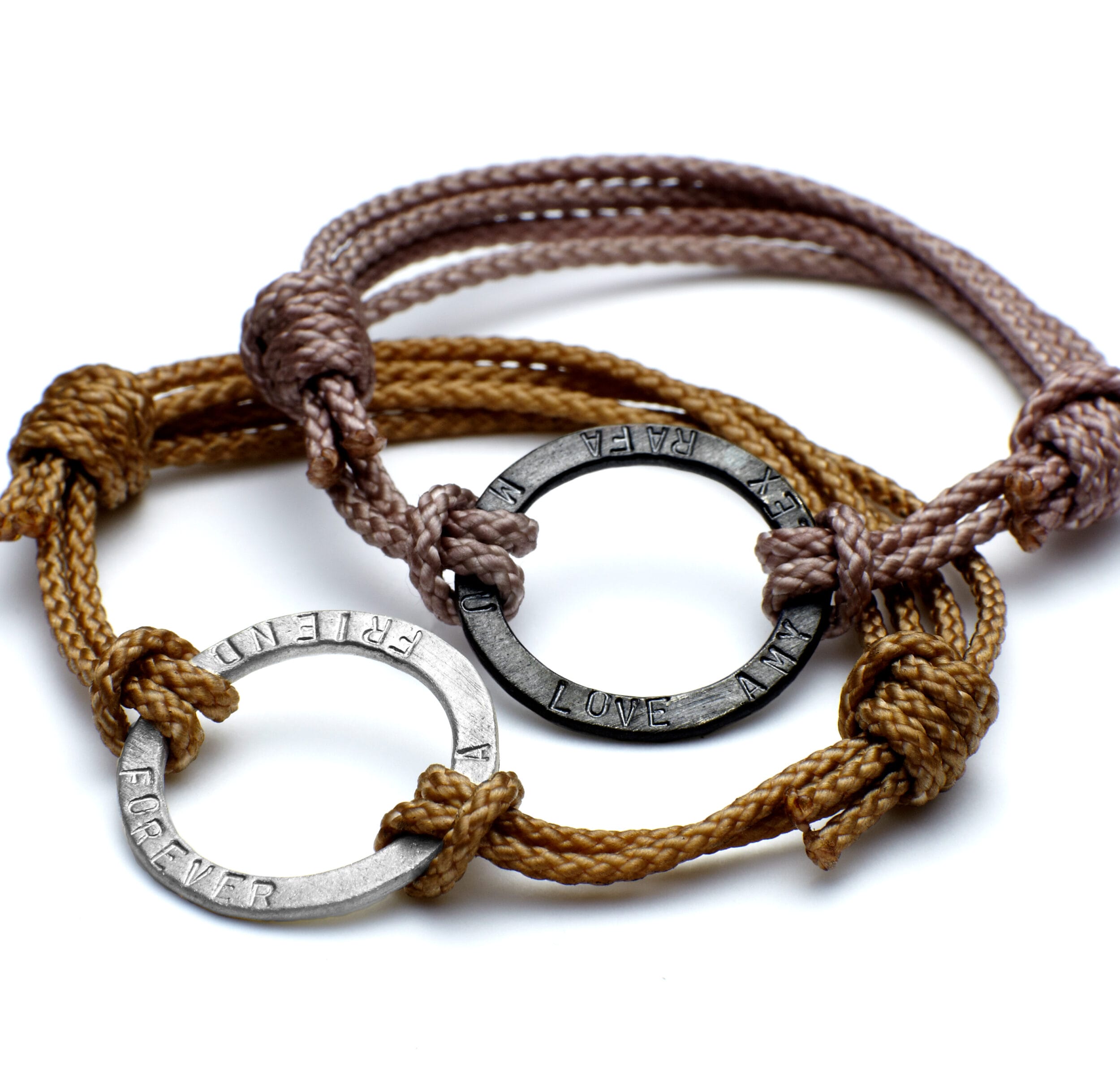 men's personalised silver rope bracelet