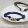 men's luxury personalised sterling silver rope bead bracelet