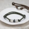 men's personalised sterling silver rope bead bracelet