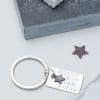 dog tag keyring in sterling silver