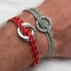 men's personalised sterling silver cord bracelet