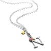 front fastening charm necklace sterling silver