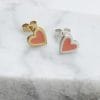 colour heart sterling silver stud earrings