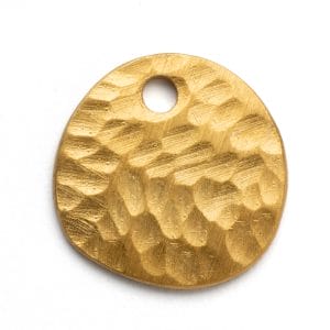 large round gold plate charm