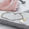 sterling silver and gold charm anklet