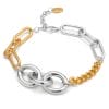 mixed chain charm bracelet sterling silver and gold plate